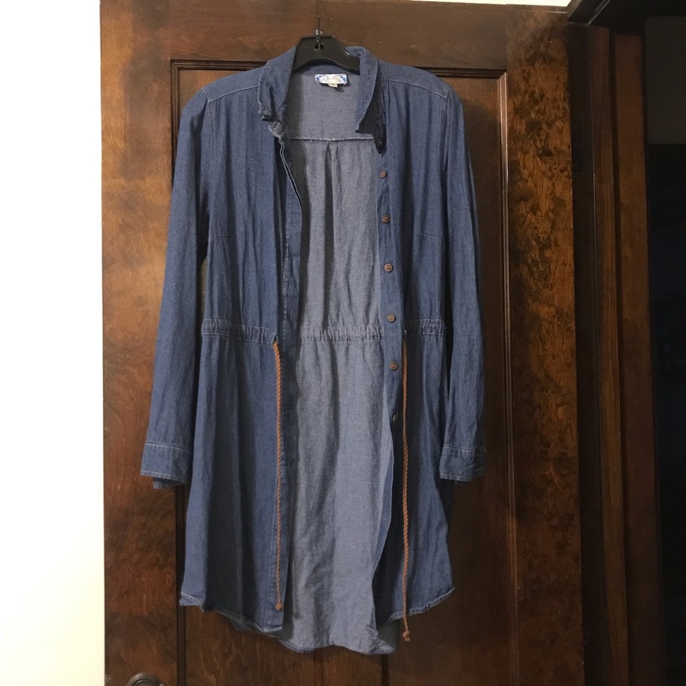 Denim Dress with rope tie belt.
